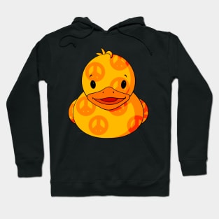 Peace Sign Pattern Rubber Duck Hoodie